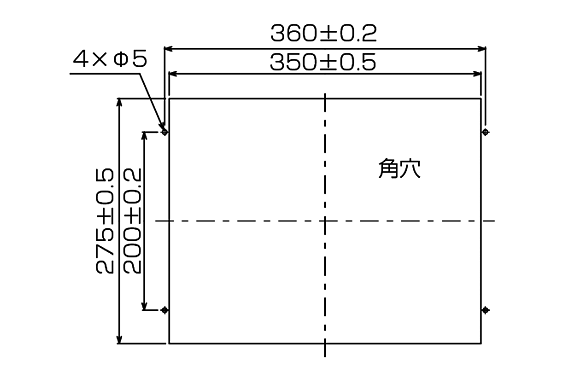 TSD-AT1521-MNパネル取付穴推奨寸法