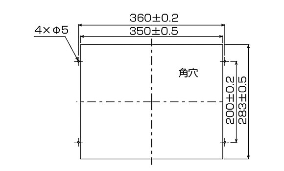 TSD-ST1522-Mパネル取付穴推奨寸法