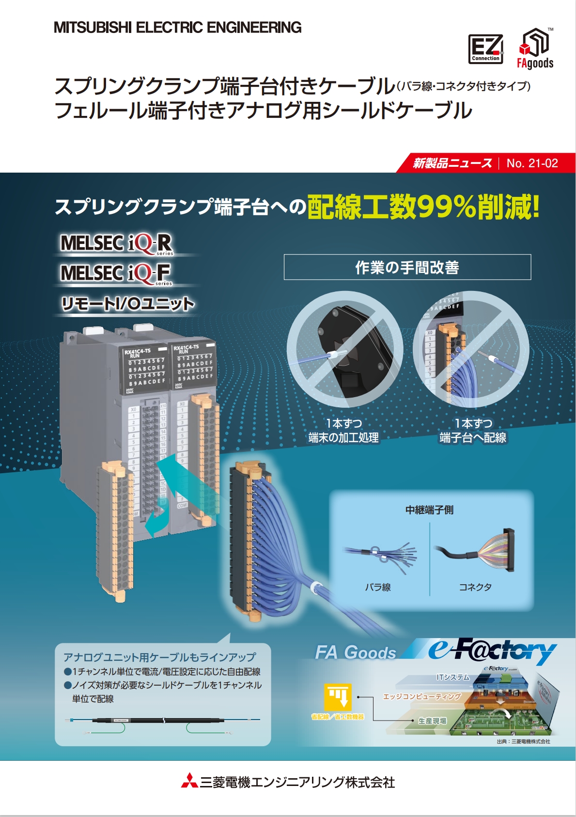 スプリングクランプ端子台付きケーブル 表紙