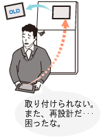 取り付けられない。また再設計だ･･･困ったな