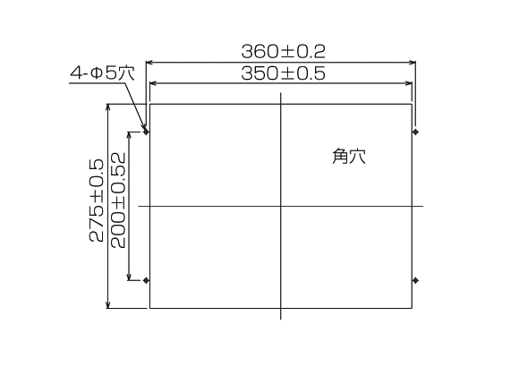 TSD-PT1515-Mパネル取付穴推奨寸法